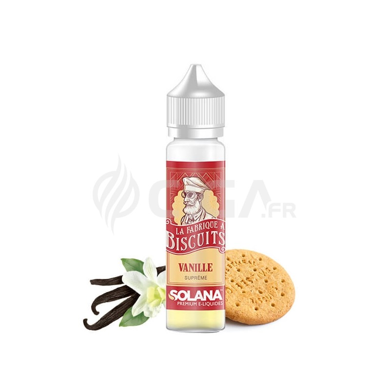 E-liquide Biscuit Vanille 50ml de la fabrique à biscuits de Solana. E-liquide Biscuit Vanille 50ml de la fabrique à biscuits de Solana.